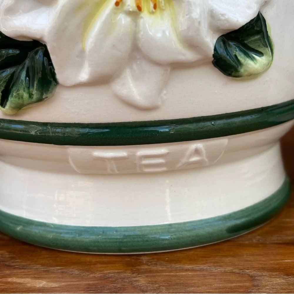 Vintage Magnolia Flower Canisters Kitchen Set of 3 Cottagecore